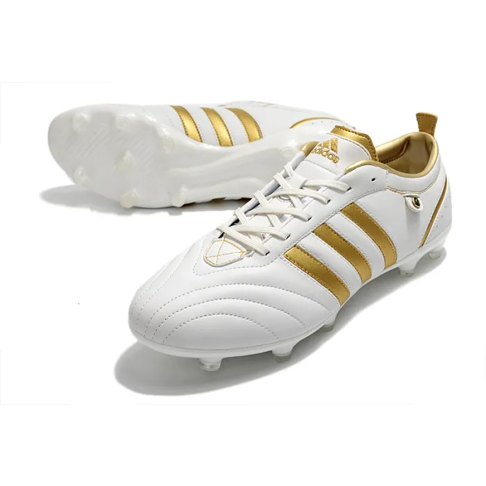 adidas adiPURE FG Leather Cleats - White Gold