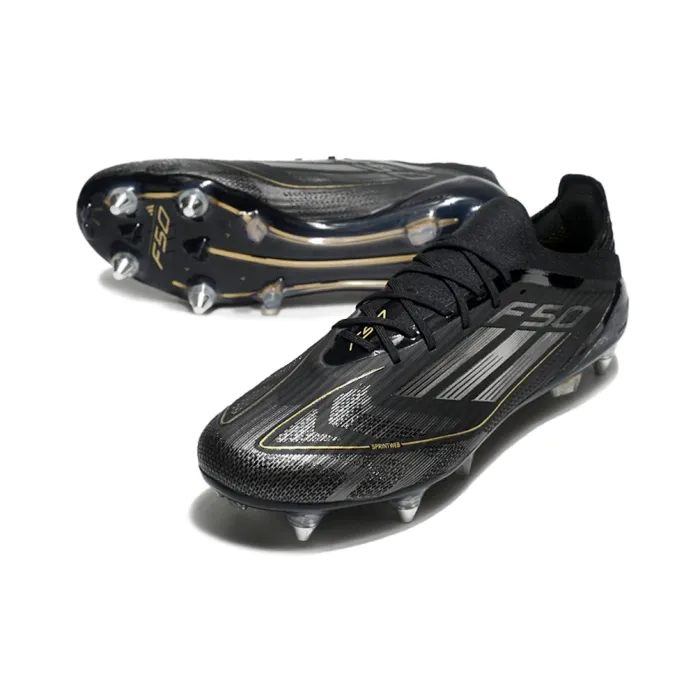 adidas F50 Elite Laces SG - Core Black/Iron Met/Gold Met