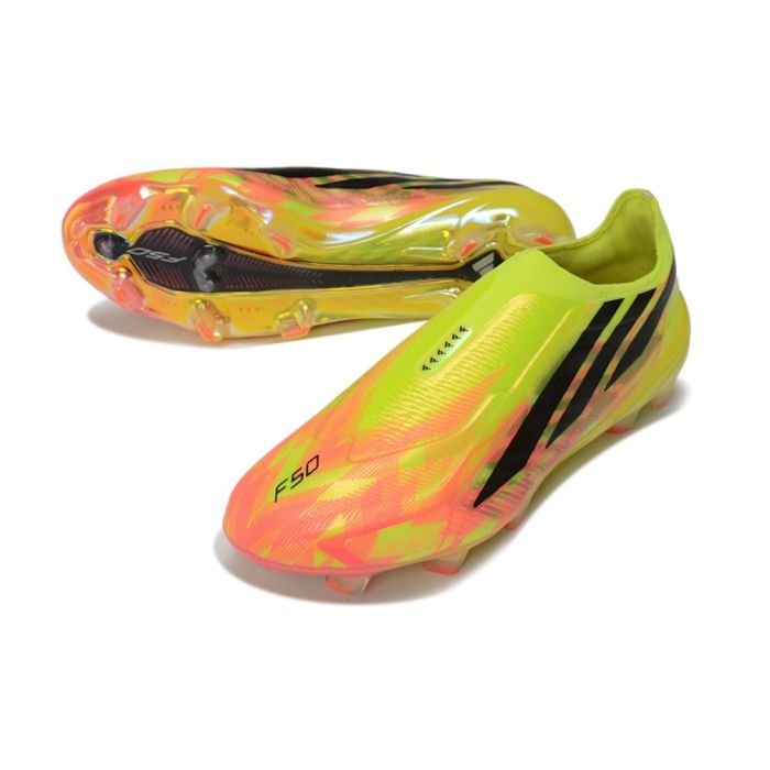 adidas F50 Hyperfast Elite Laceless FG Too Light - Solar Yellow Core Black Solar Turquoise