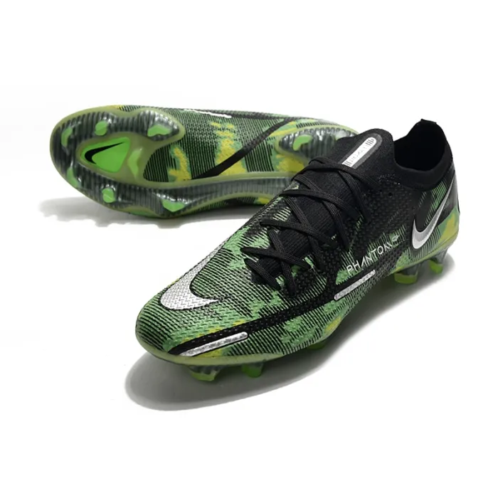 Nike Phantom GT2 Elite FG Shockwave Pack Black Metallic Platinum Green Strike