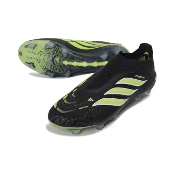 adidas Predator Elite Laceless FG Core Black Iron Metal Lucid Lemon